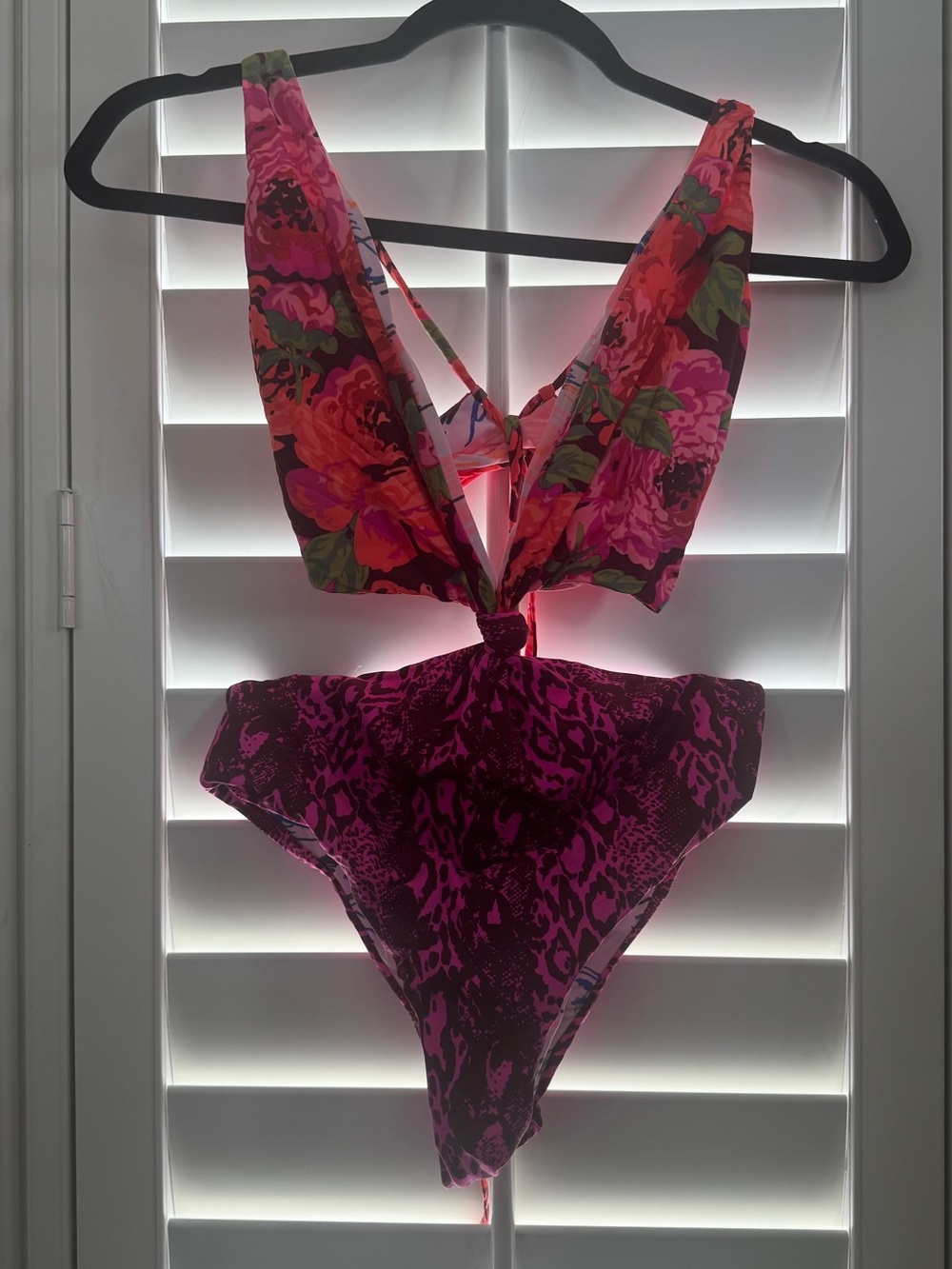 Masji Floral & Animal Print One-Piece Swimsuit - Pink Multi